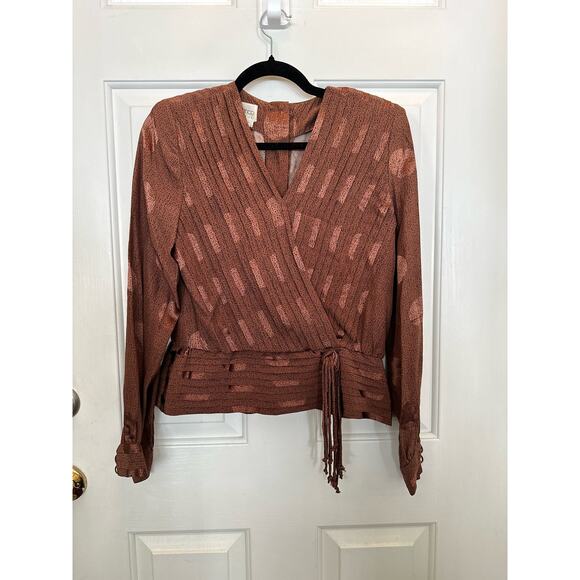 Vintage Raul Blanco Skirt and Top Set Silk Brown Size 8 - Picture 3 of 10